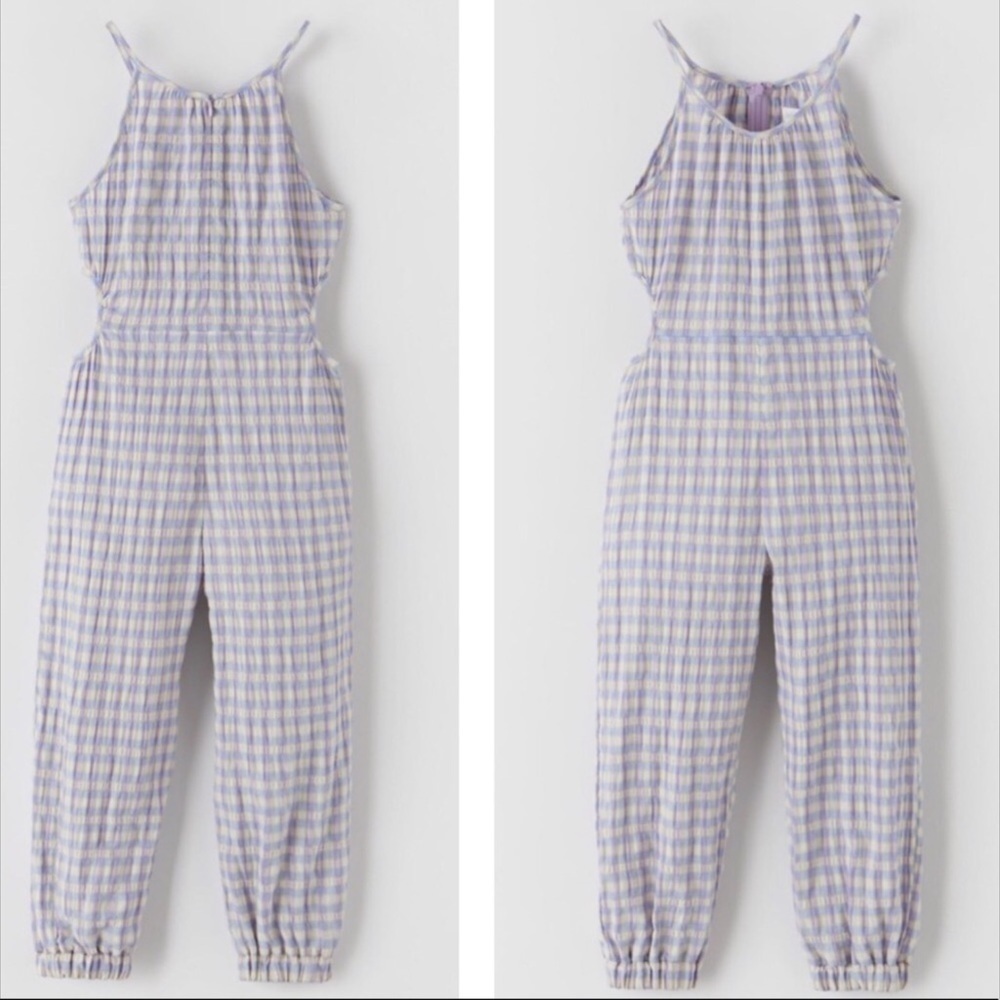 Zara Jumpsuit in Lavender Gingham Size 11-12 Years Romper